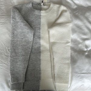 NWT- Grey/Ivory oversized cozy sweater